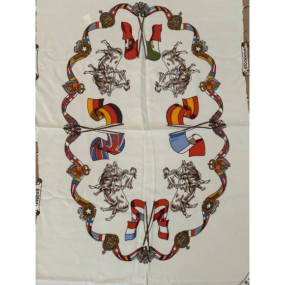 Vintage Germany & European Cities Souvenir Tablecloth 54” X 46” - Picture 2 of 8